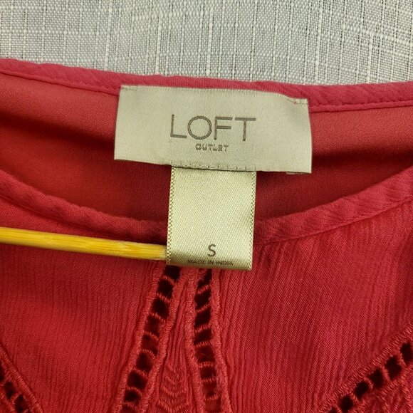 Loft Outlet Womens Sleeveless Magenta Lined Lace-Trimmed A-Line Sundress Small - Picture 4 of 8